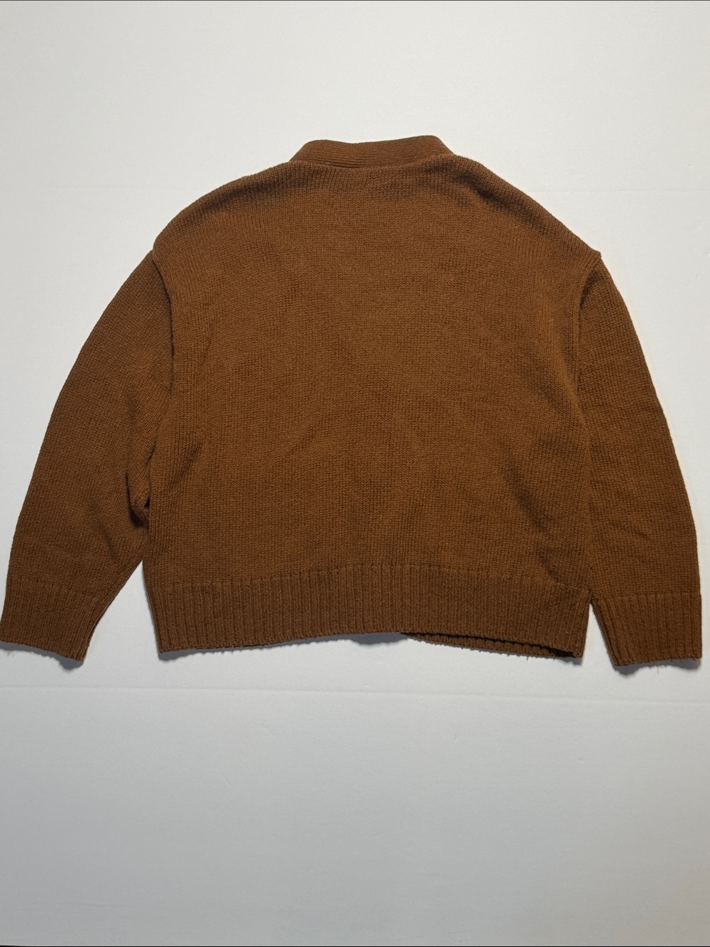 JENNI KAYNE Barret Cardigan Copper Brown Button-Front V-Neck Sweater Relaxed M - Picture 9 of 11